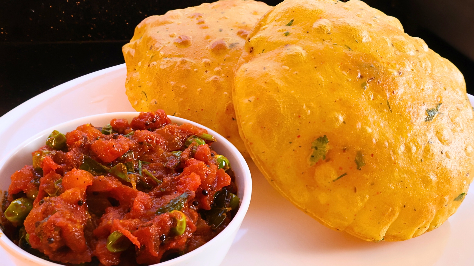 Aloo Puri with Tomato Chutney Recipe - bluenilekitchen.com